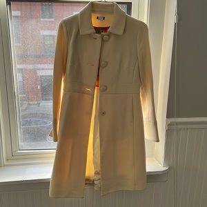 J. Crew cream wool long winter coat - size 8